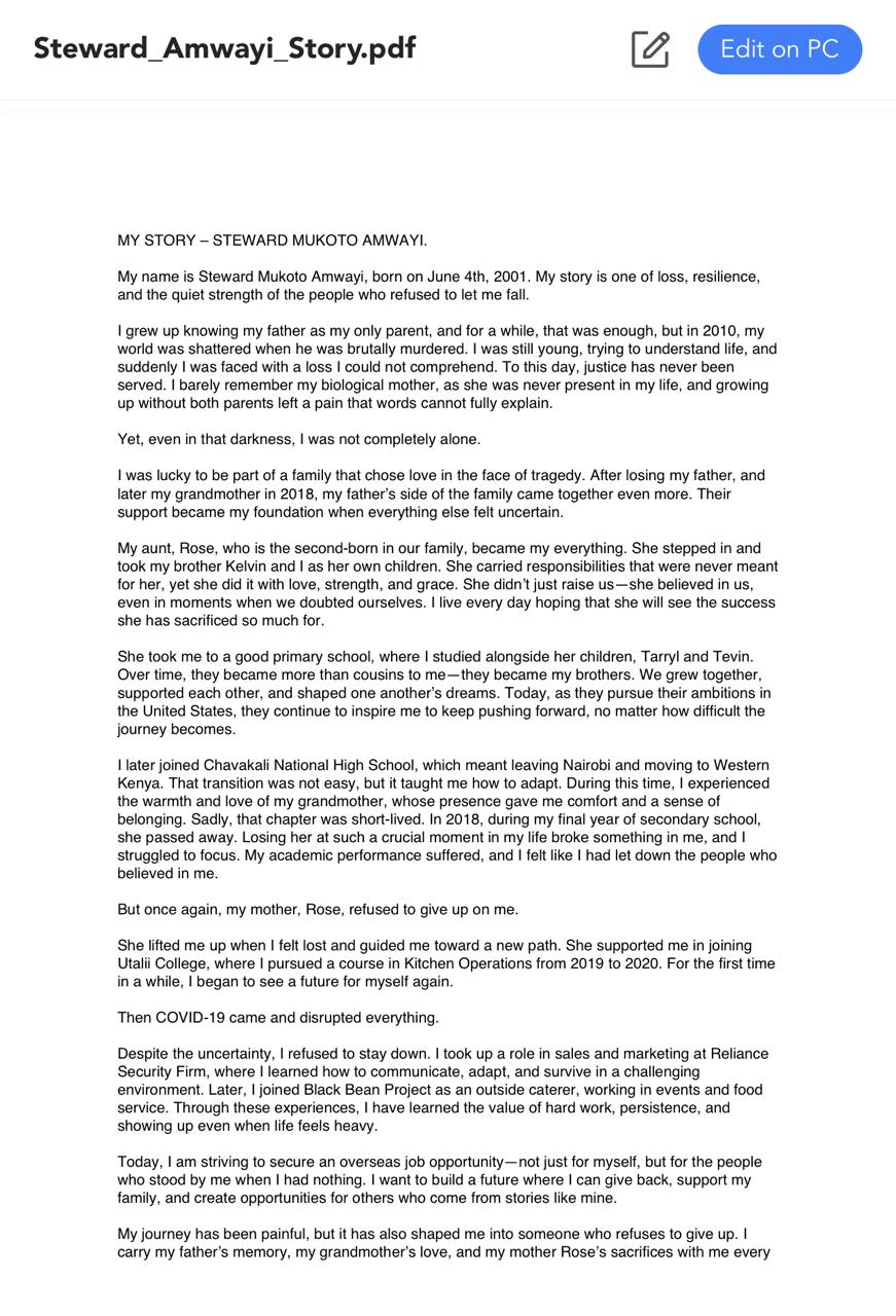Steward Mukoto Amwayi
